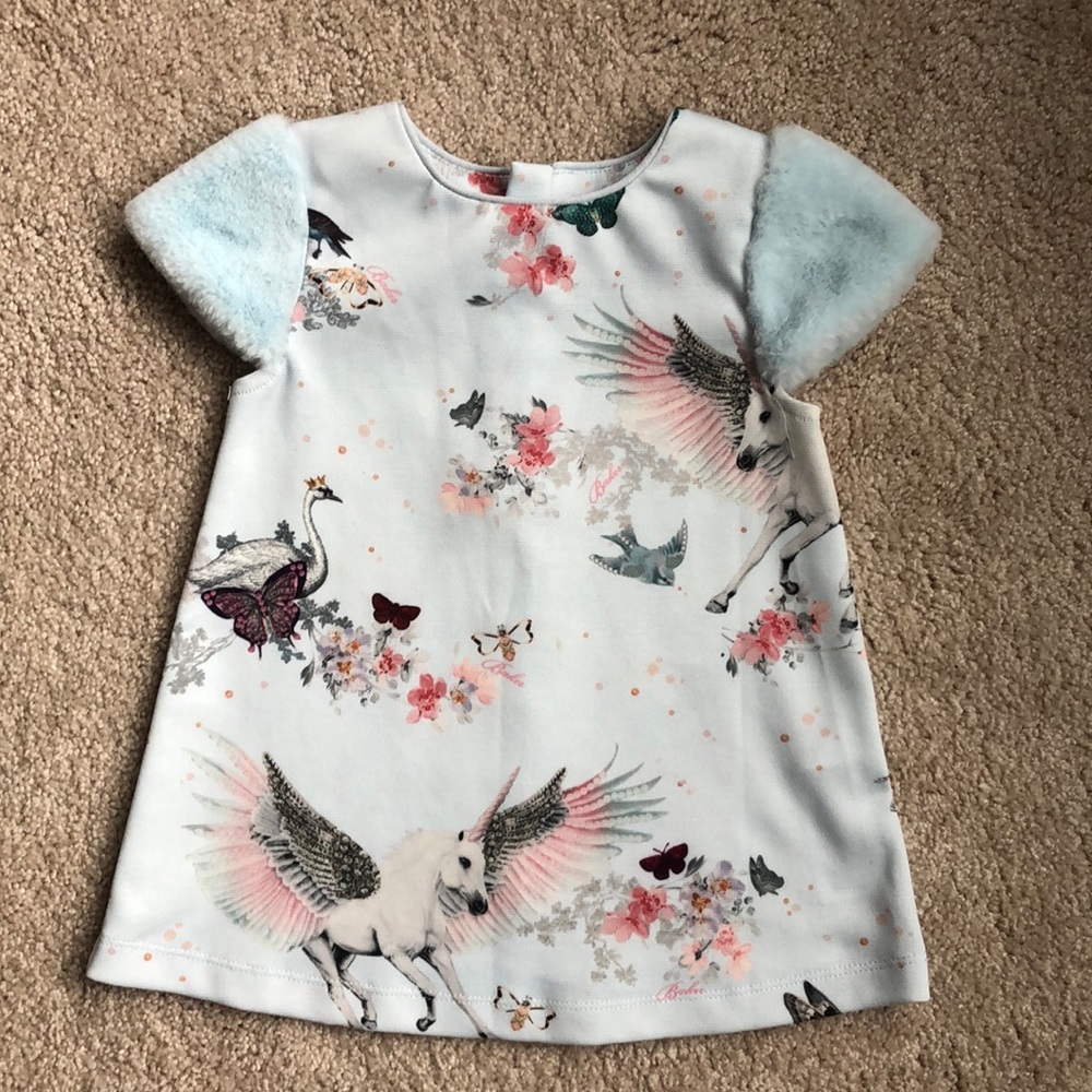 Gorgeous Ted Baker 18-24 Mo Blue Unicorn Dresss
